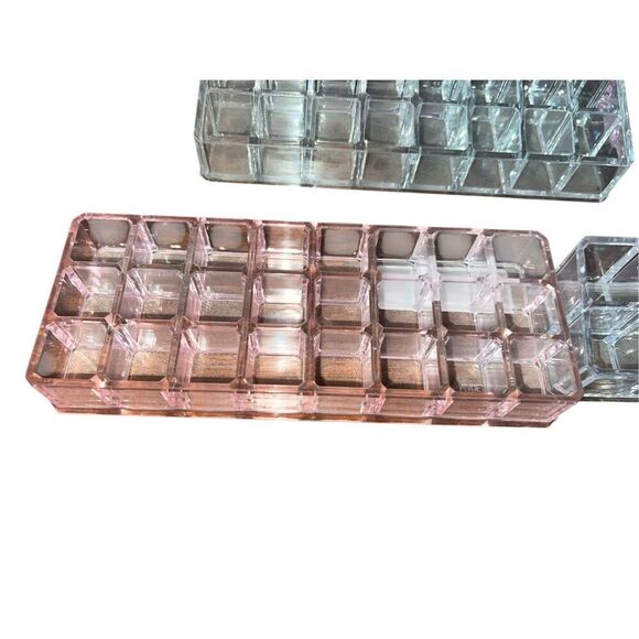 5 acrylic makeup lipstick lipgloss eyeshadow blush clear pink vanity organizer - Picture 4 of 5